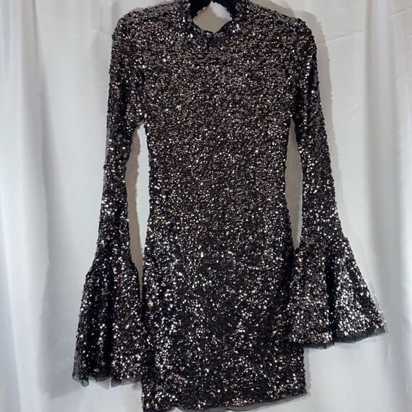FREE PEOPLE DEZDEMONA MINI DRESS BLACK - Picture 5 of 11